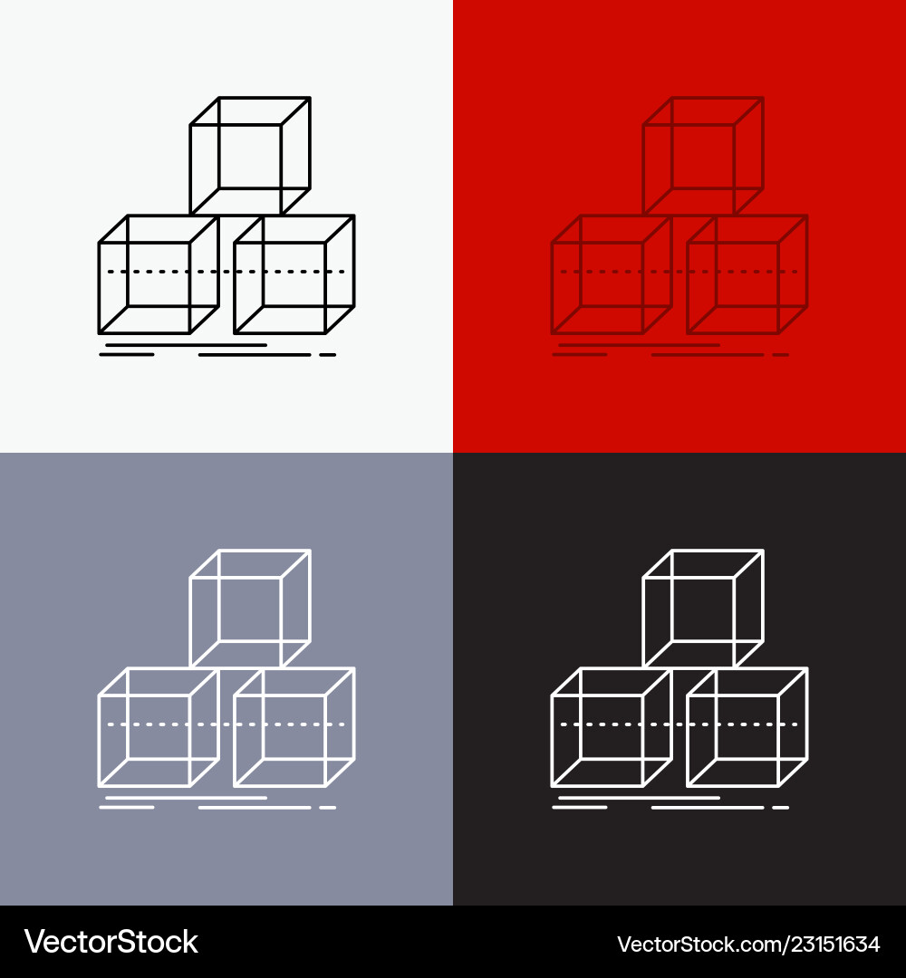 Arrange design stack 3d box icon over various Arrange design stack 3d box icon over various vector image