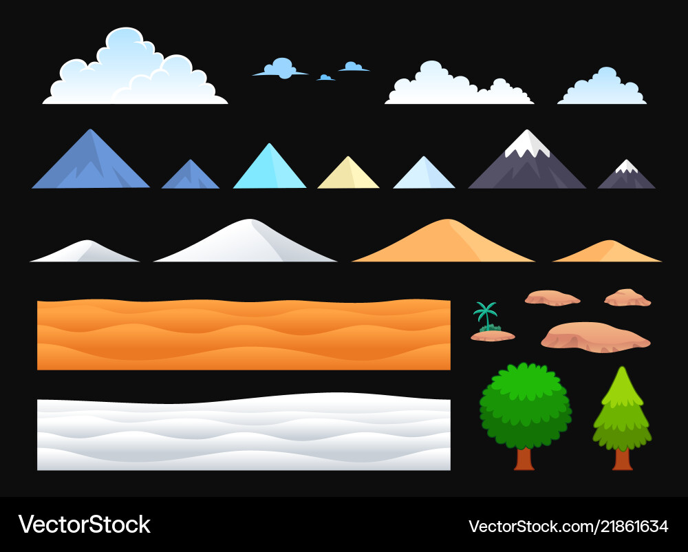 Background templates for side scrolling game vector image