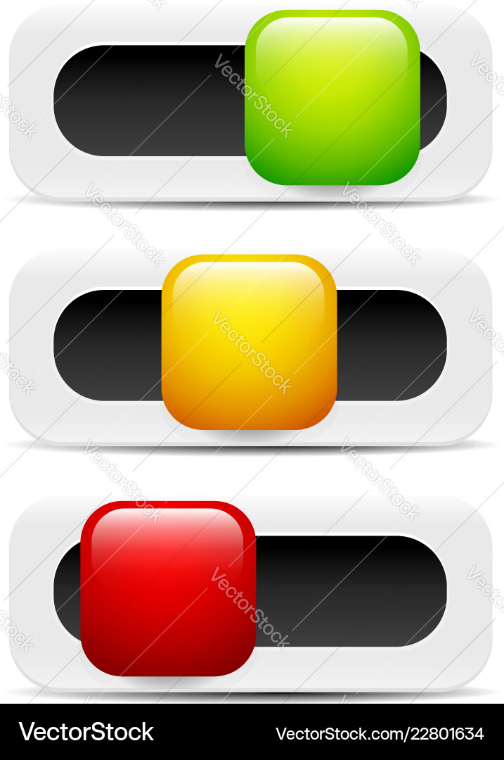 Button switch toggle slider user interface Button switch toggle slider user interface vector image