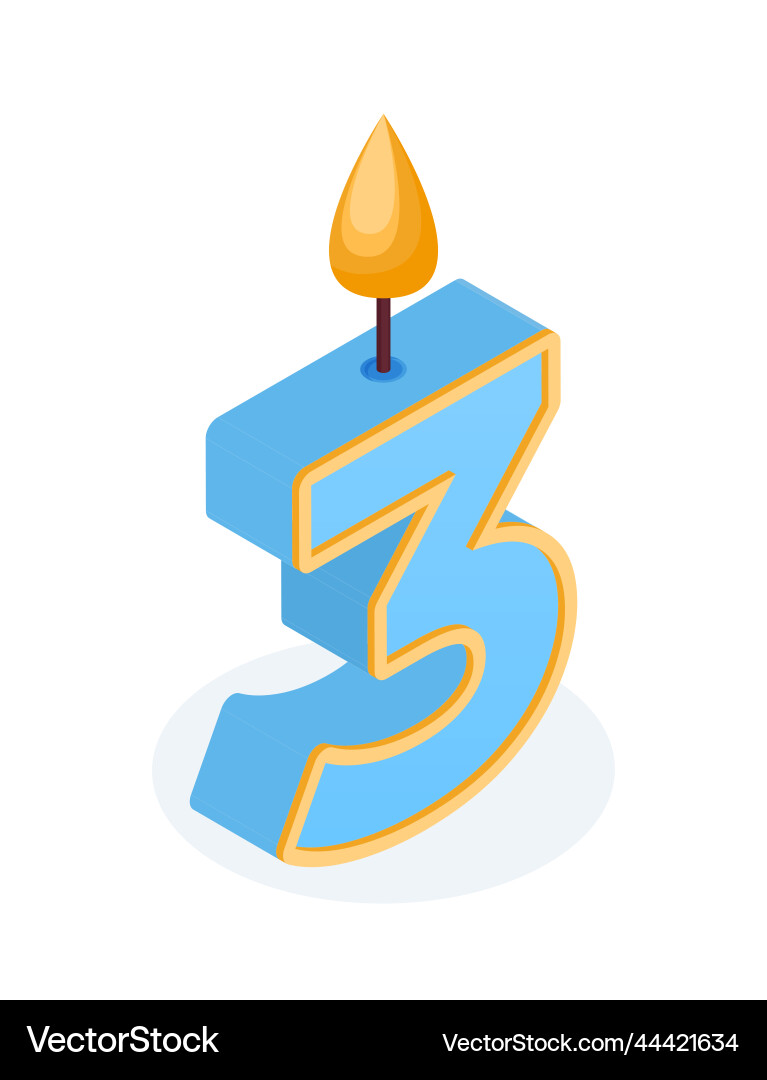 Candle in form of three Vector Image