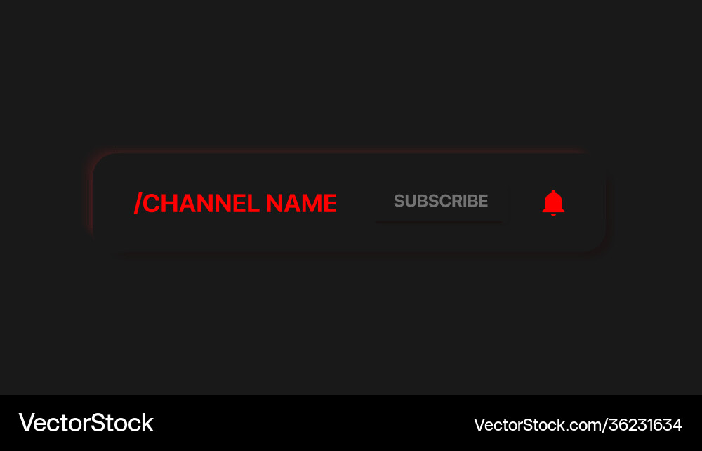 Channel name lower third subscribe button social Channel name lower third subscribe button social vector image
