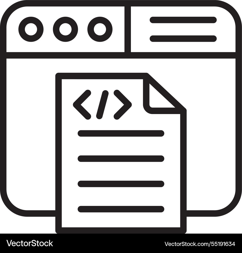Coding line icon design vector image