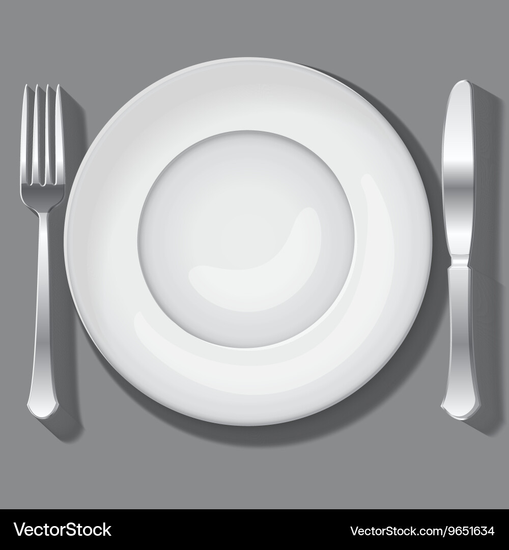 Empty white plate Royalty Free Vector Image - VectorStock