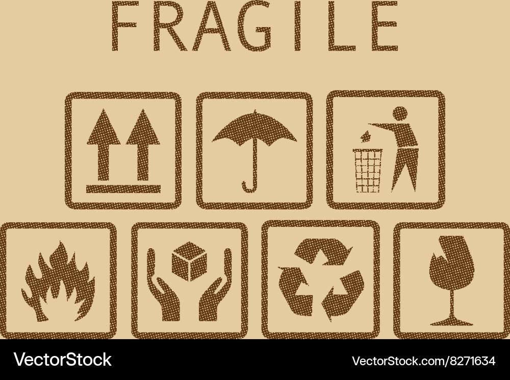 Fragile symbols vector image