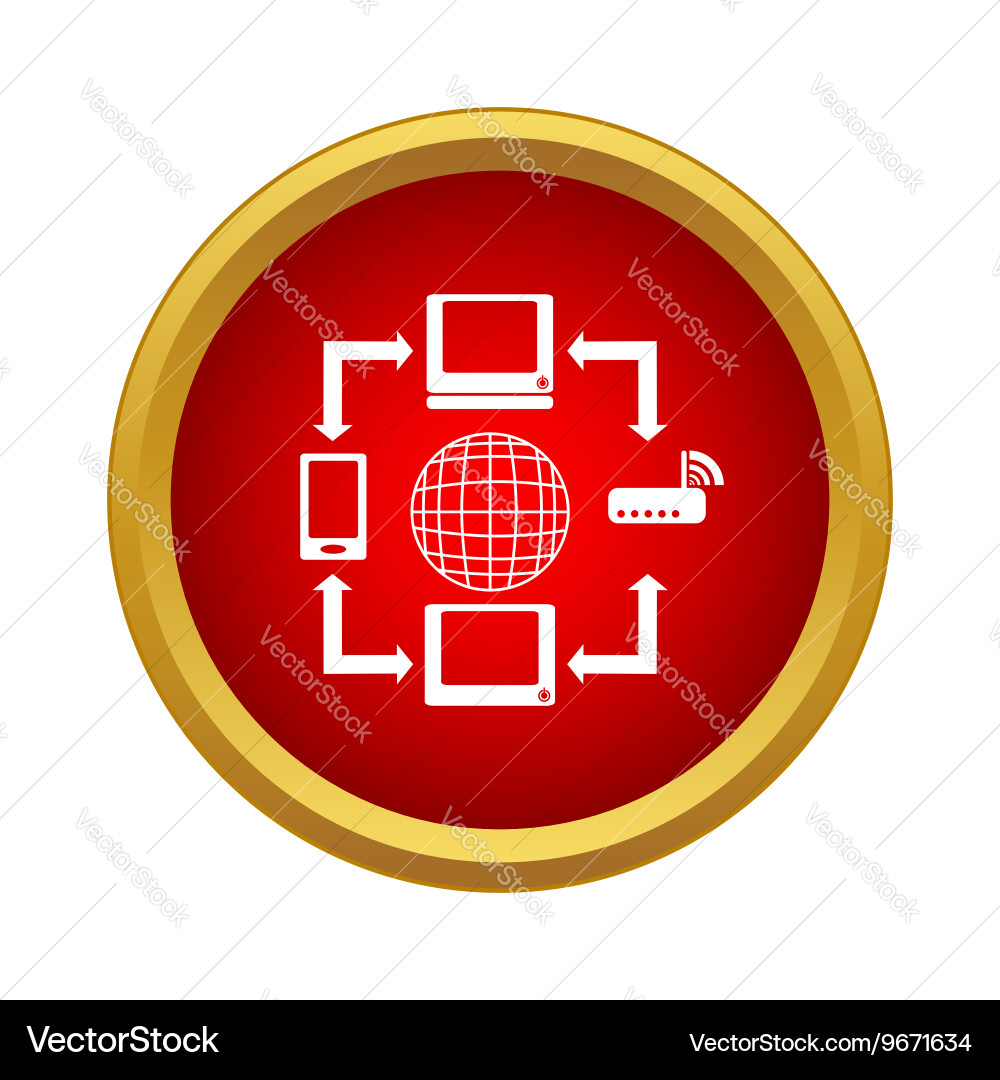 Global network icon in simple style Vector Image