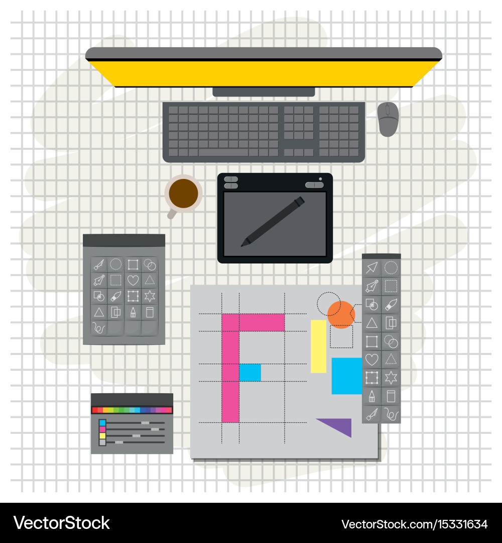 Grid background with design environment color vector image