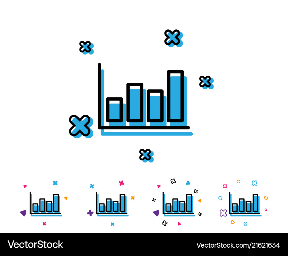Histogram chart line icon financial graph Vector Image