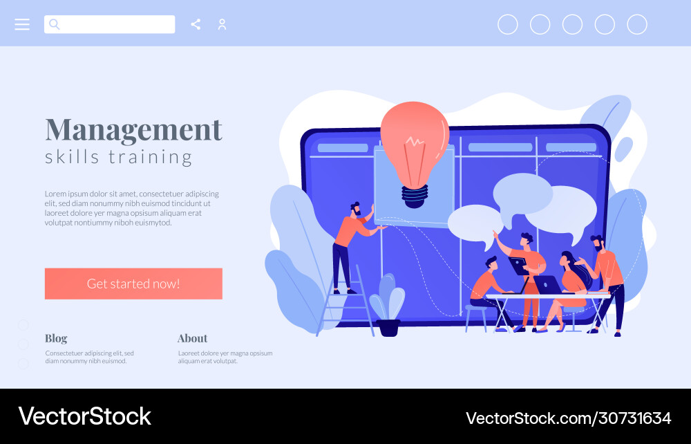 Managers workshop concept landing page Managers workshop concept landing page vector image
