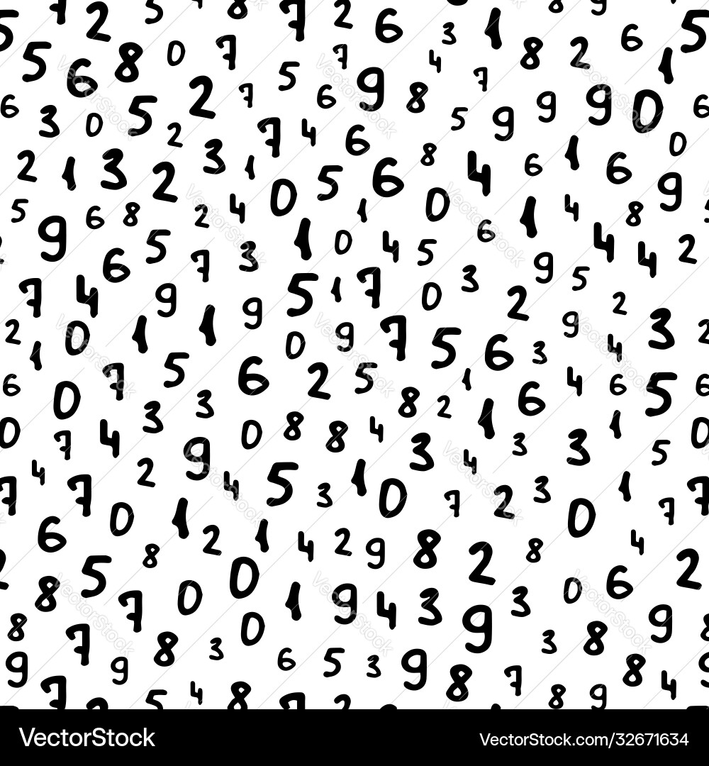 Math background pattern with ink drawn numbers Math background pattern with ink drawn numbers vector image