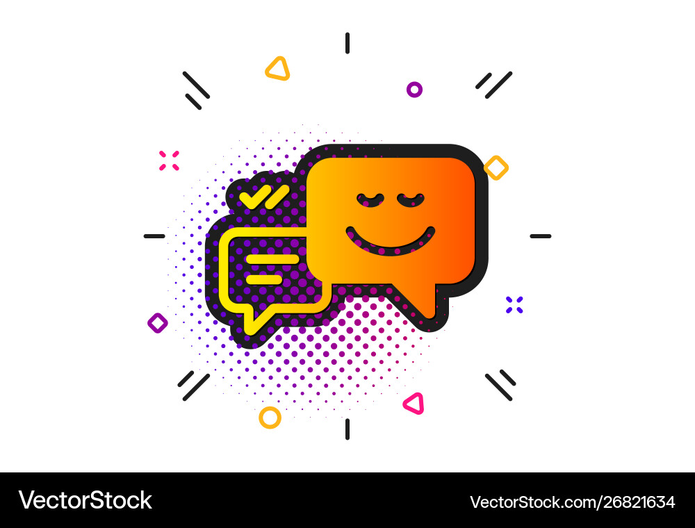 Message speech bubbles with smile icon vector image