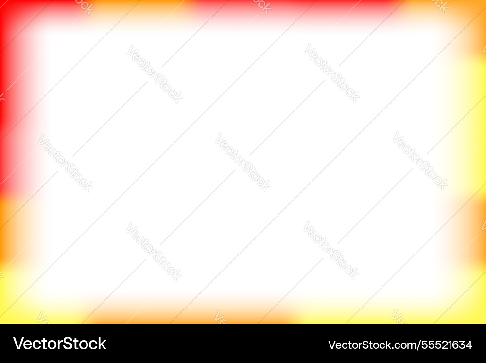 Red and yellow border rectangle blur smooth Vector Image