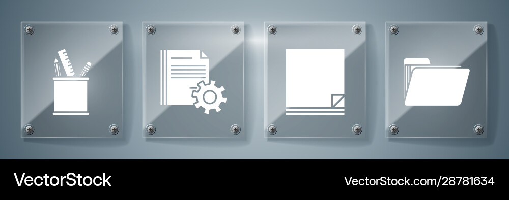 Set document folder file Set document folder file vector image