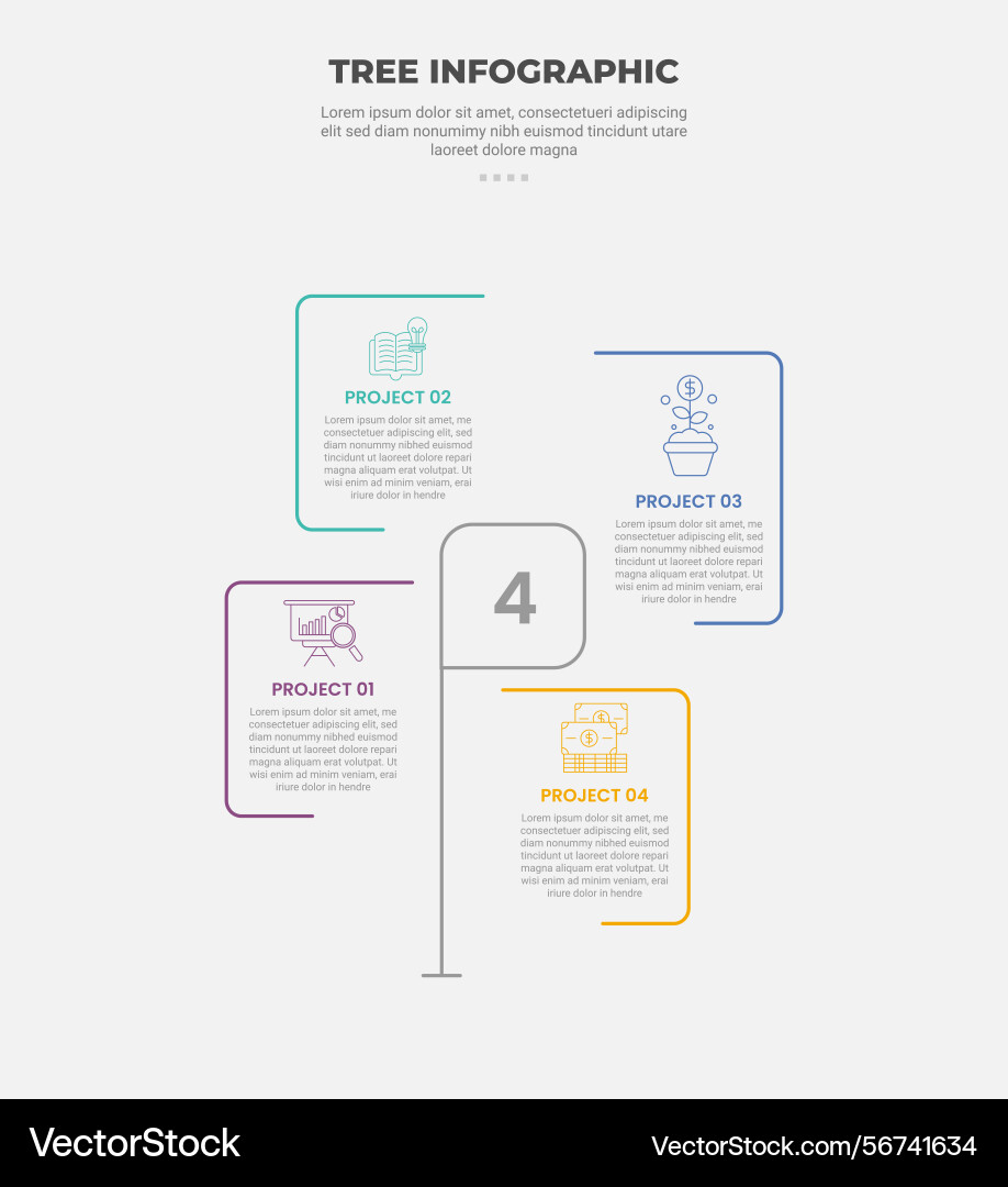 Tree shape visualization infographic outline Tree shape visualization infographic outline vector image