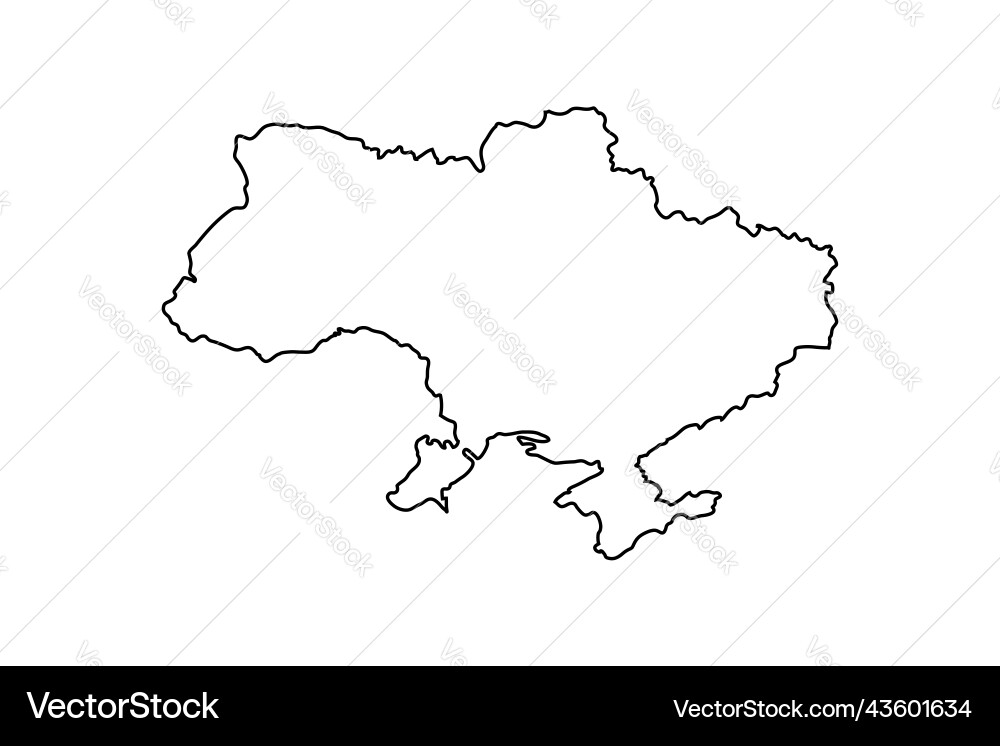 Ukrainian flag outline isolated on white vector image