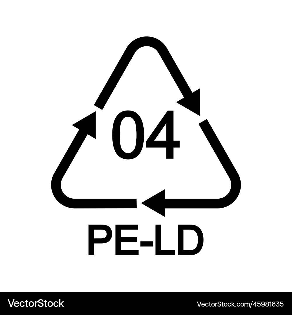 04 pe ld recycling sign in triangular shape 04 pe ld recycling sign in triangular shape vector image