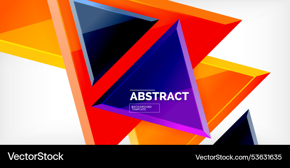 Abstract background - colorful triangles with 3d Vector Image