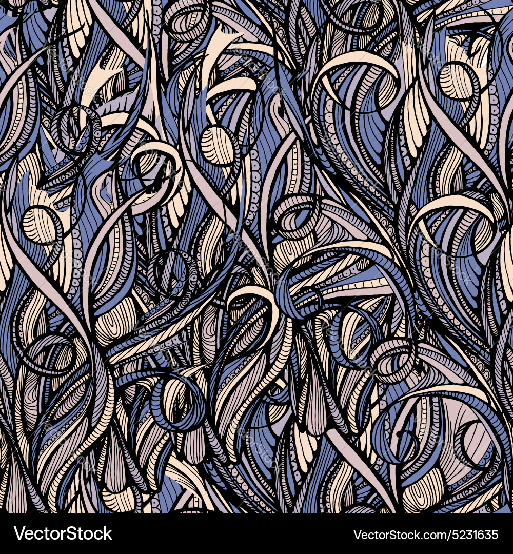 Abstract hand-drawn pattern waves background vector image