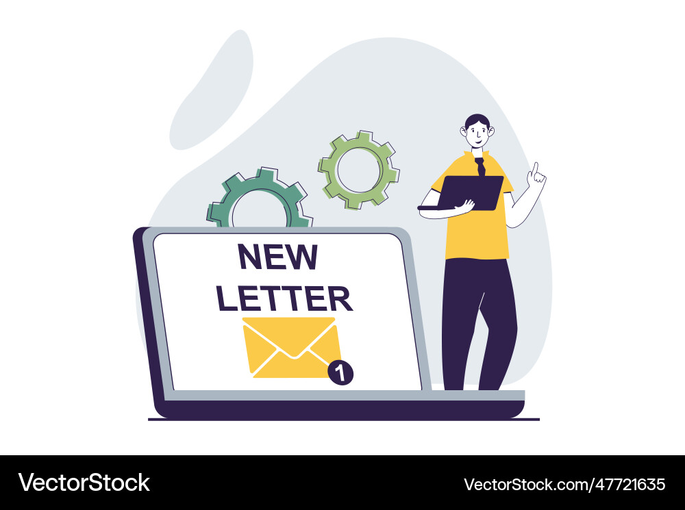 Email service concept with people scene in flat Vector Image