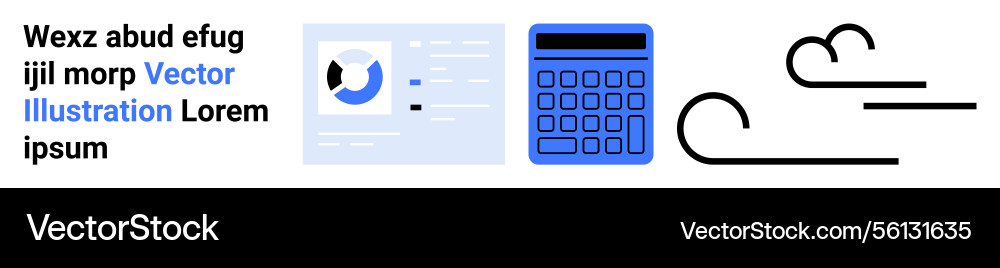 Financial dashboard with data chart calculator vector image