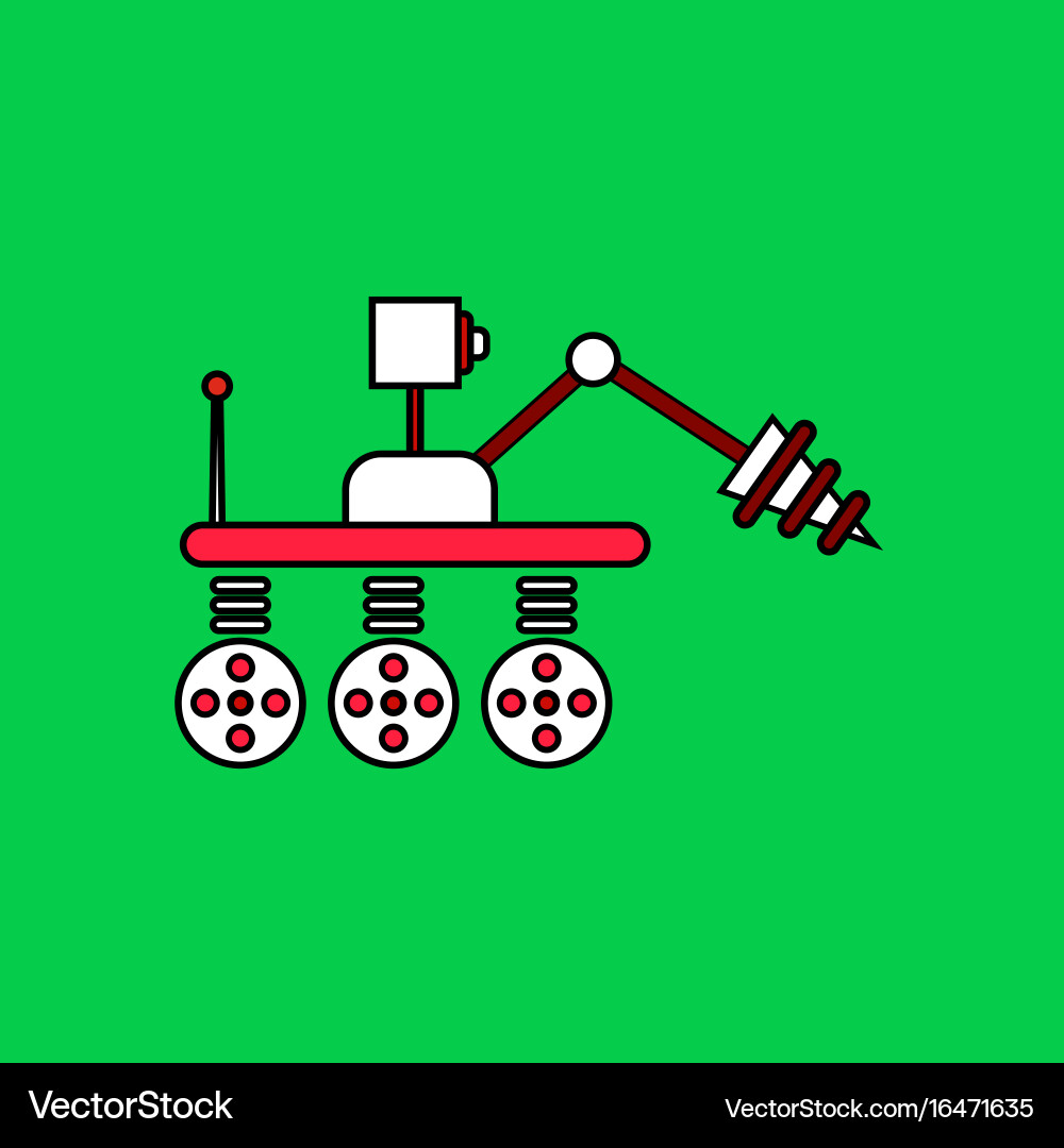 Flat icon design collection space robot vector image