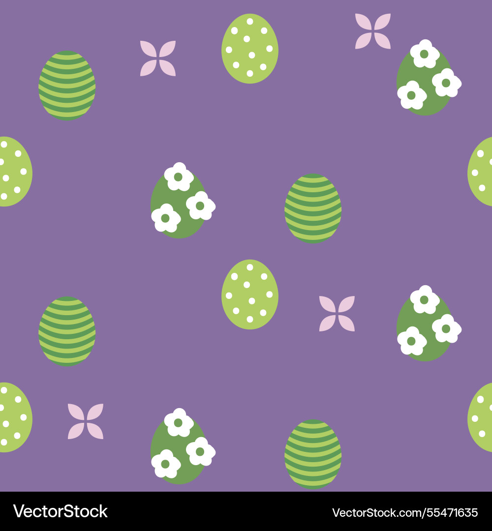 Happy easter egg pattern spring purple Happy easter egg pattern spring purple vector image
