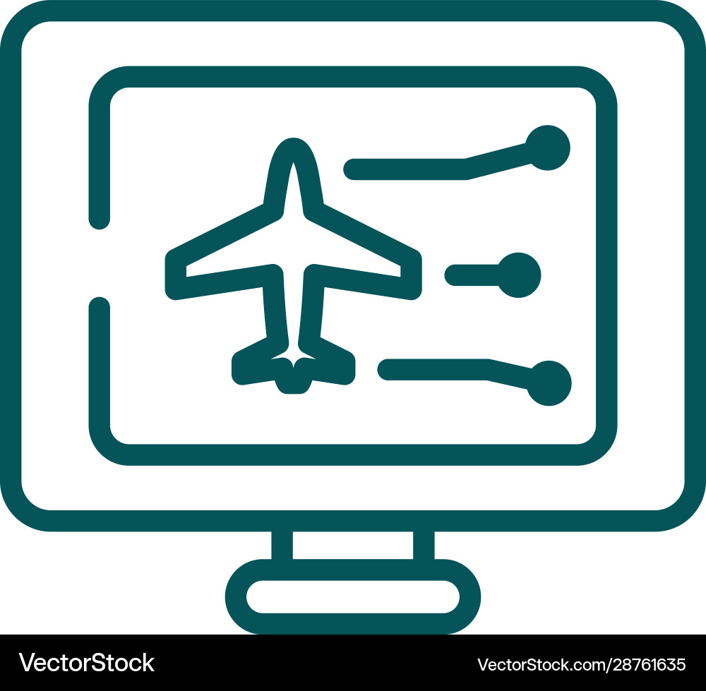 Isolated airplane and computer design Vector Image
