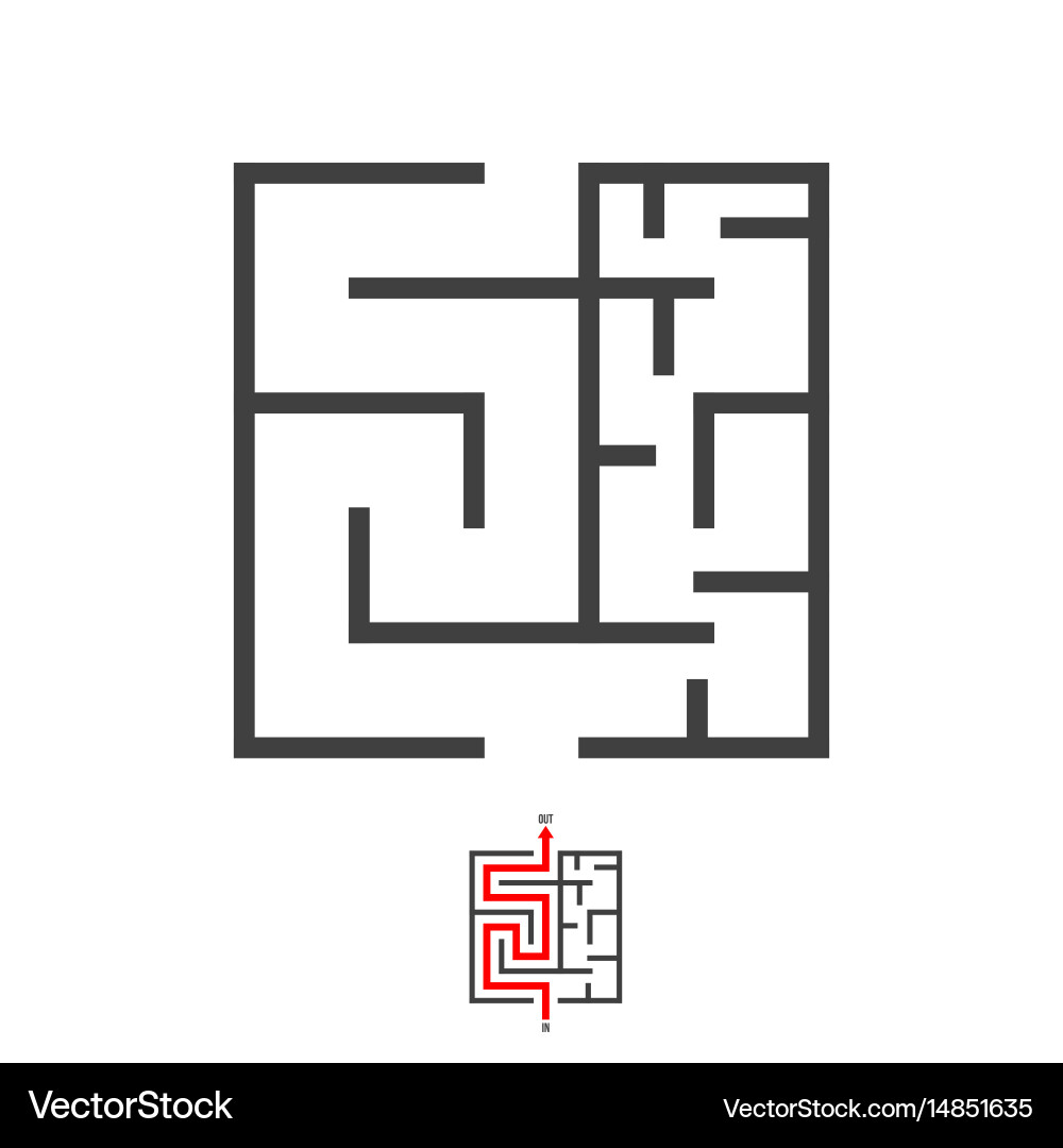 Maze labyrinth game puzzle with solution Vector Image