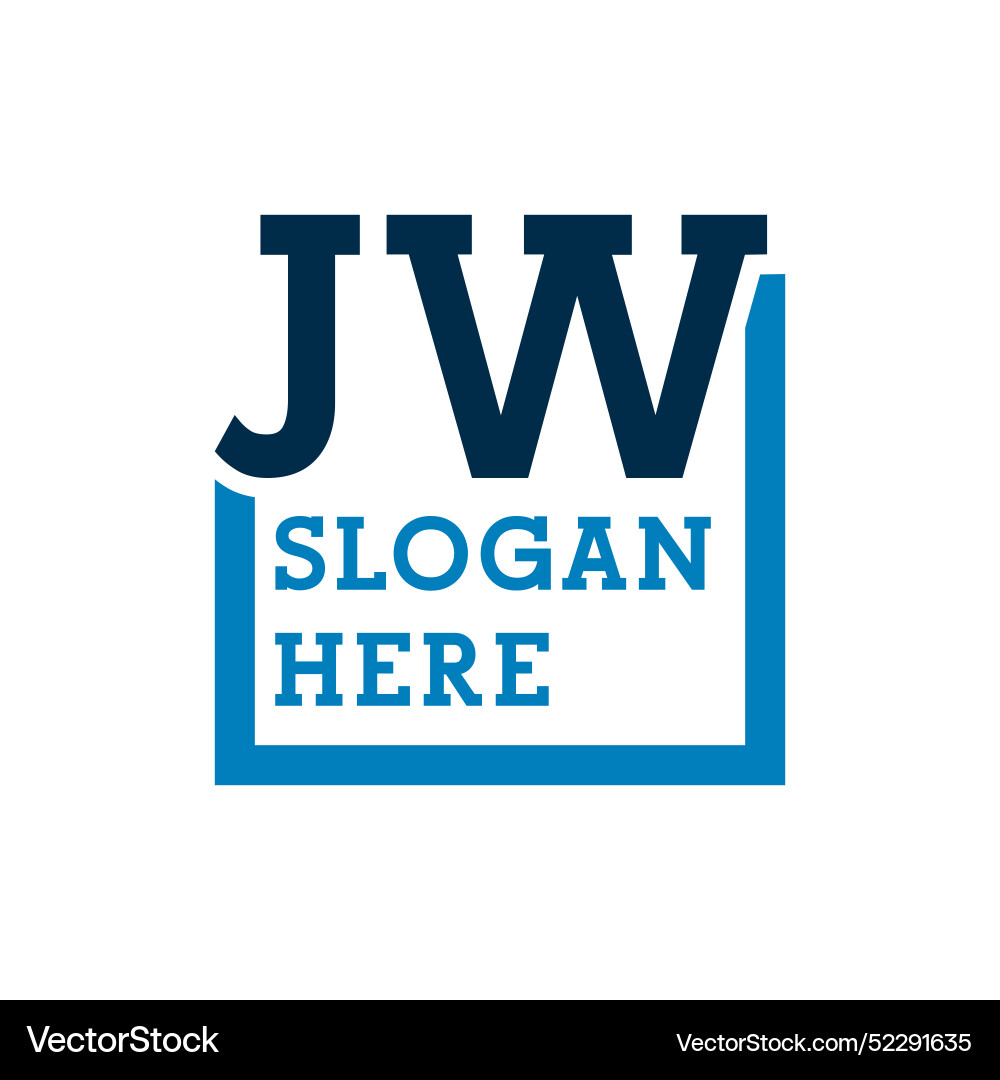 Minimal initials logo letters j and w jw initial Vector Image