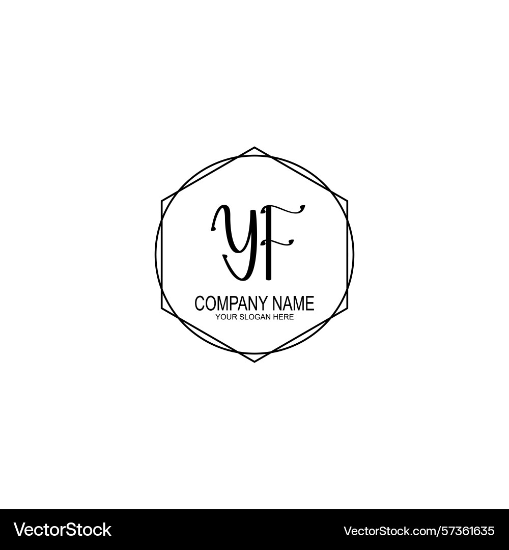Minimalist handwritten yf initial logos with soft Vector Image