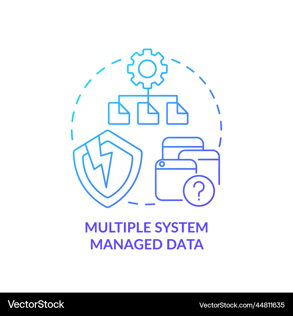 Multiple system managed data blue gradient icon Multiple system managed data blue gradient icon vector image