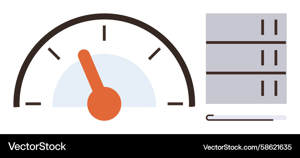 Performance Monitoring Gauge - Server Stack Vector Image
