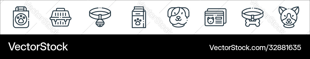 Pets line icons linear set quality Pets line icons linear set quality Vector Image