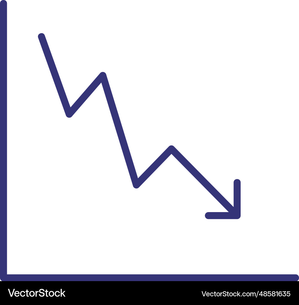Reduction chart line icon Reduction chart line icon vector image