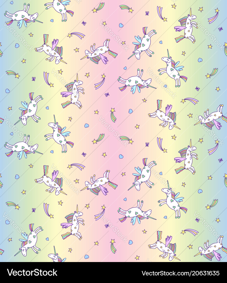 Seamless pattern from unicorn on pastel background Vector Image