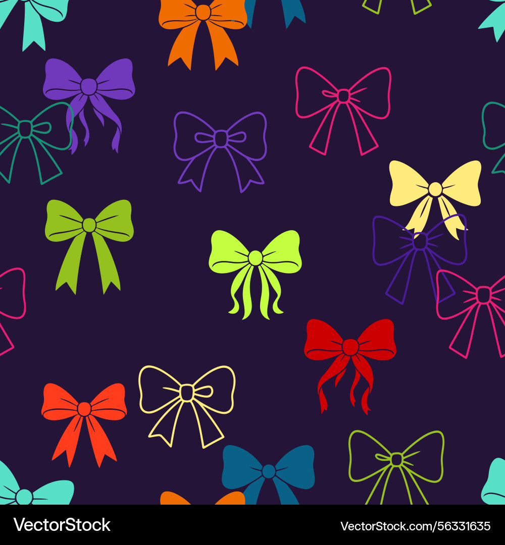 Seamless pattern with colorful bows in girly Seamless pattern with colorful bows in girly vector image