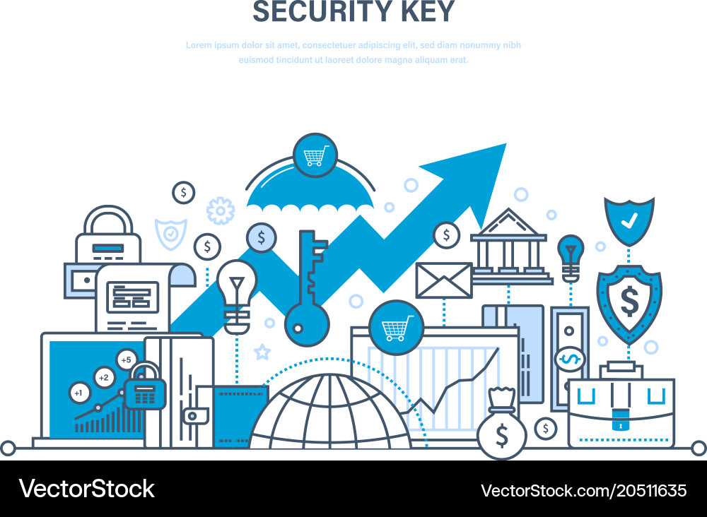 Security key of payment database vector image