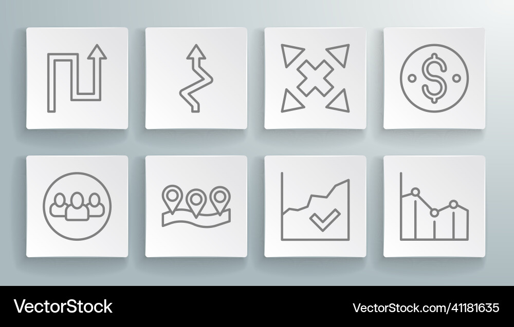 Set line project team base arrow location Set line project team base arrow location vector image