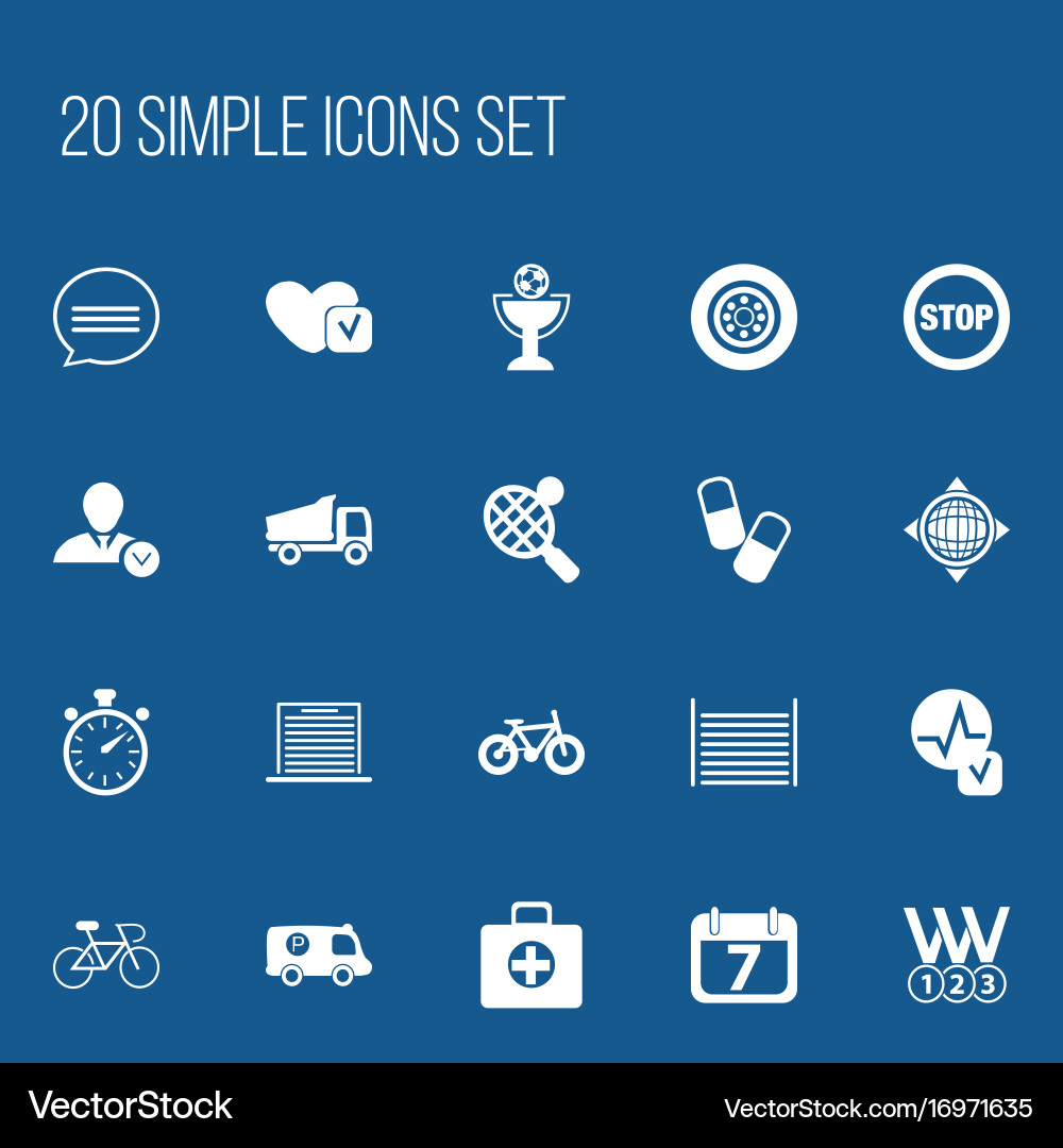 Set of 20 editable complicated icons includes Vector Image