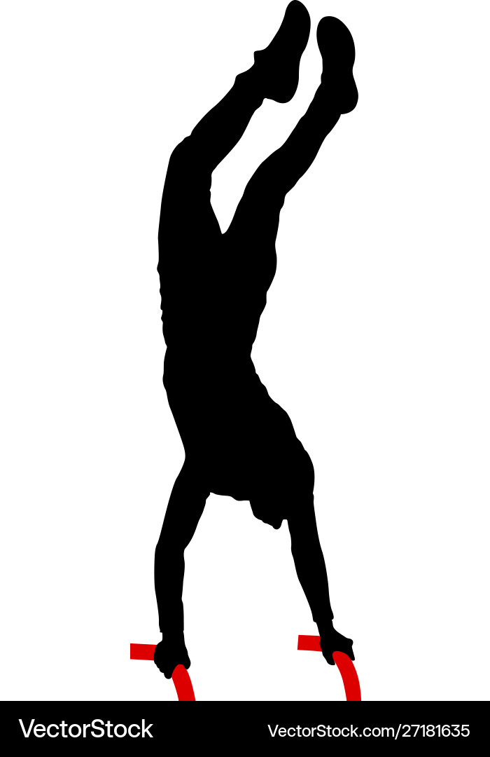 Silhouette an acrobat standing on hands Silhouette an acrobat standing on hands vector image