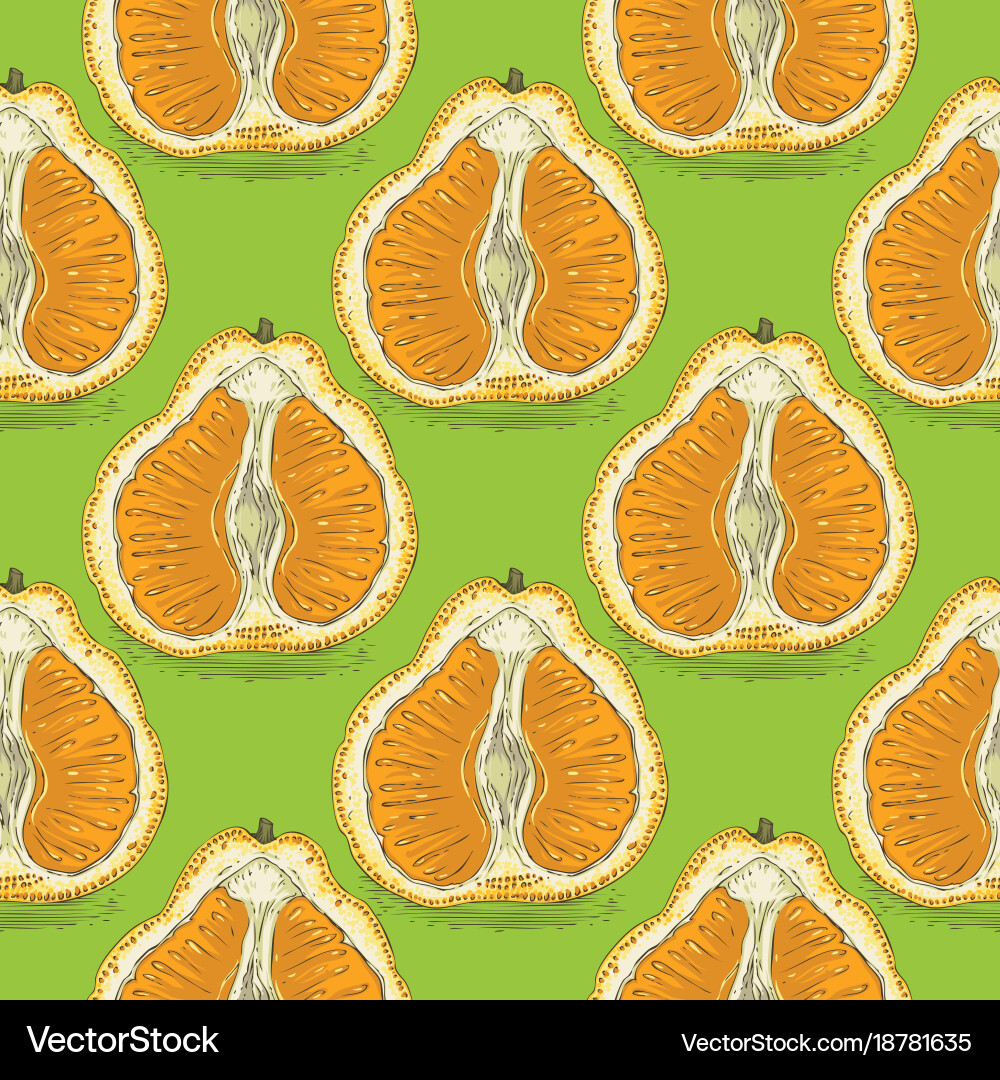 Tangelo Citrus Pattern Vector Image