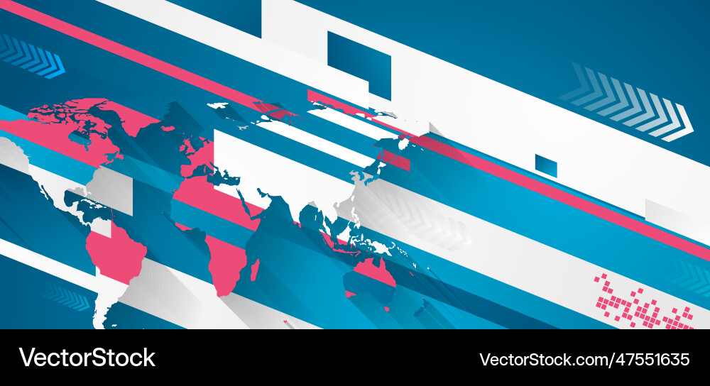 Technology minimal flat background with world map Technology minimal flat background with world map vector image