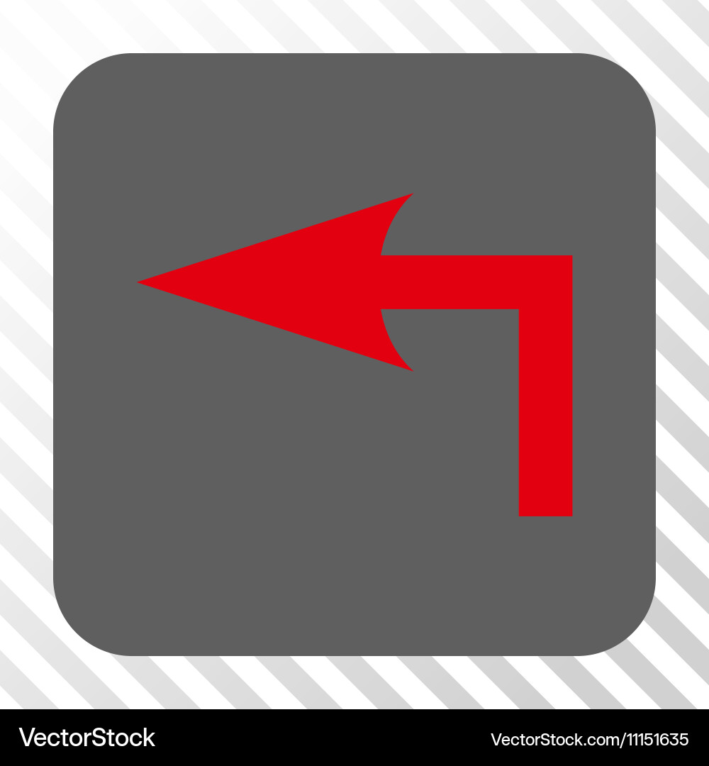 Turn left rounded square button vector image