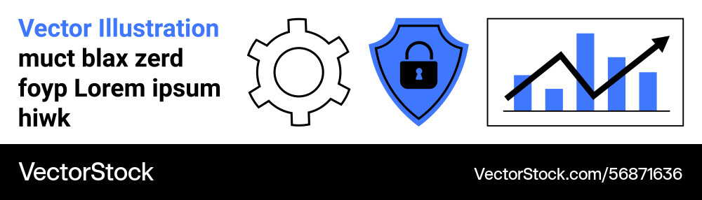 Cybersecurity and data management with gear Cybersecurity and data management with gear vector image