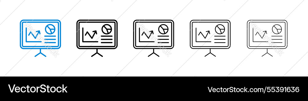 Dashboard icons in five different stroke sizes Dashboard icons in five different stroke sizes vector image