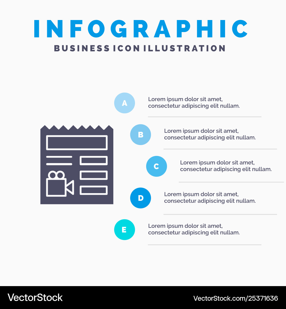Document basic video camera solid icon Vector Image
