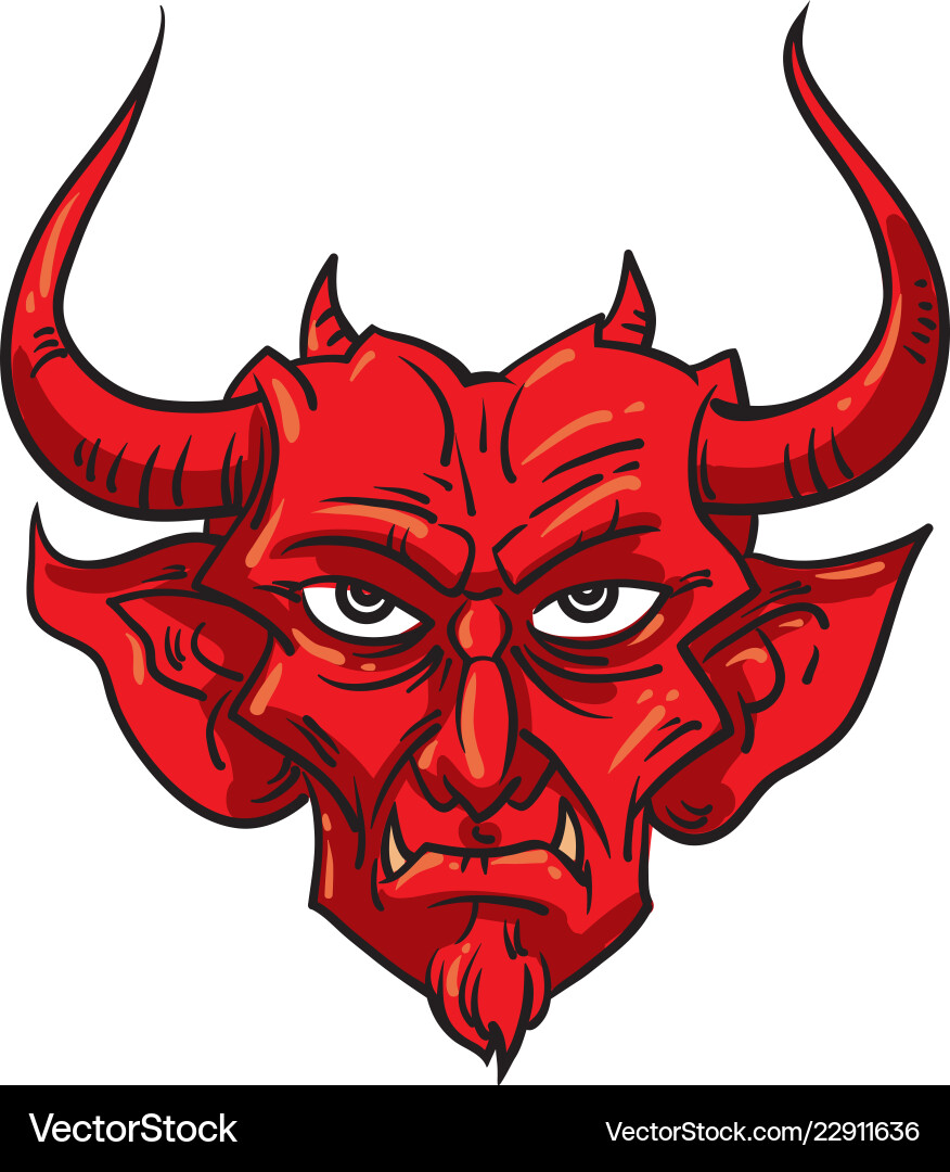 Fiery Demon Head Vector Image