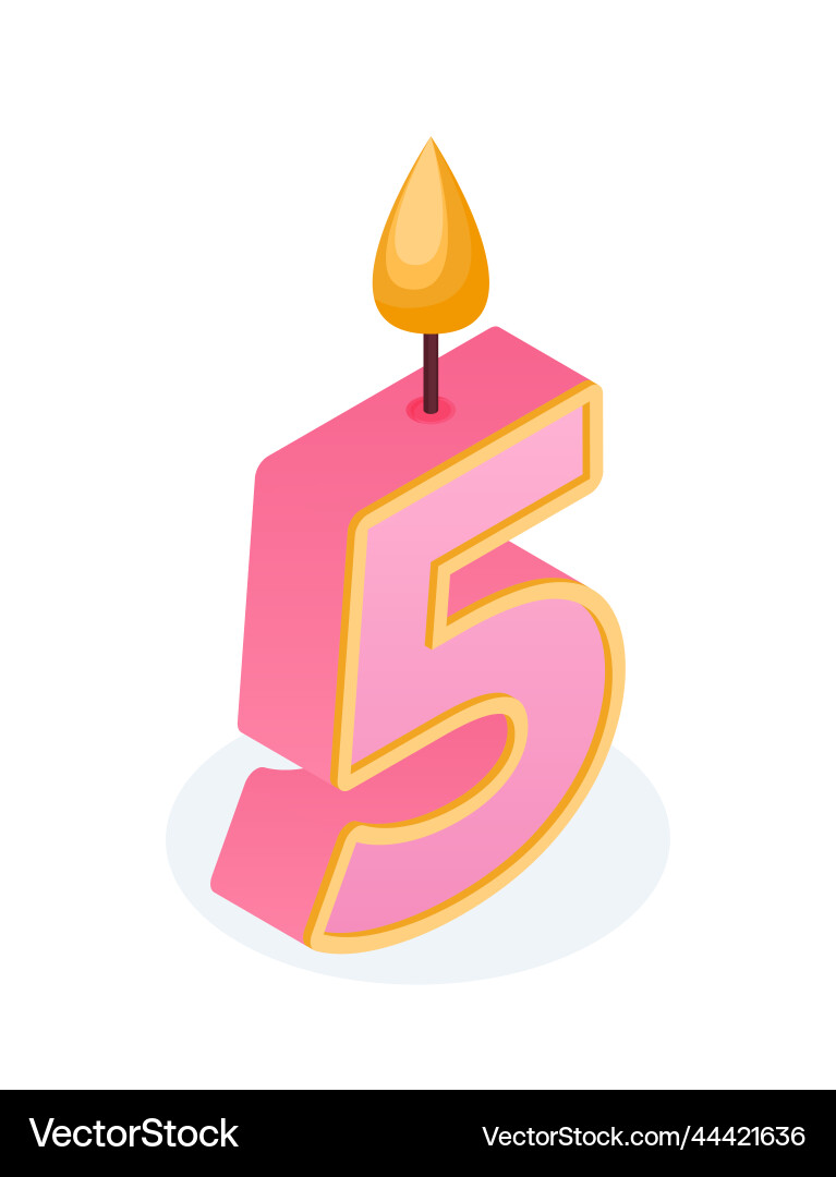 Five Number Candle Decoration Vector Image