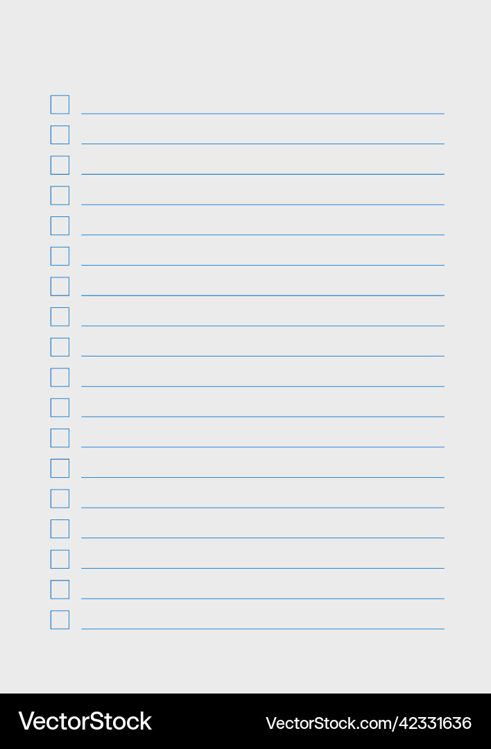 Graph paper printable to do list with check boxes Graph paper printable to do list with check boxes vector image