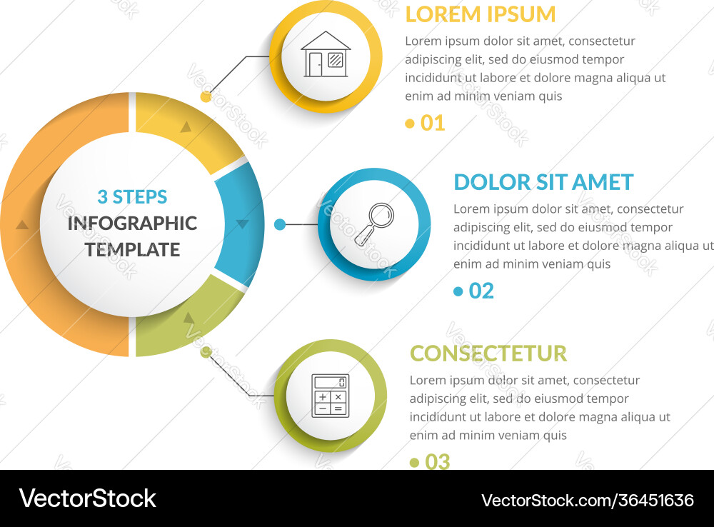 Infographic template with three steps Infographic template with three steps vector image