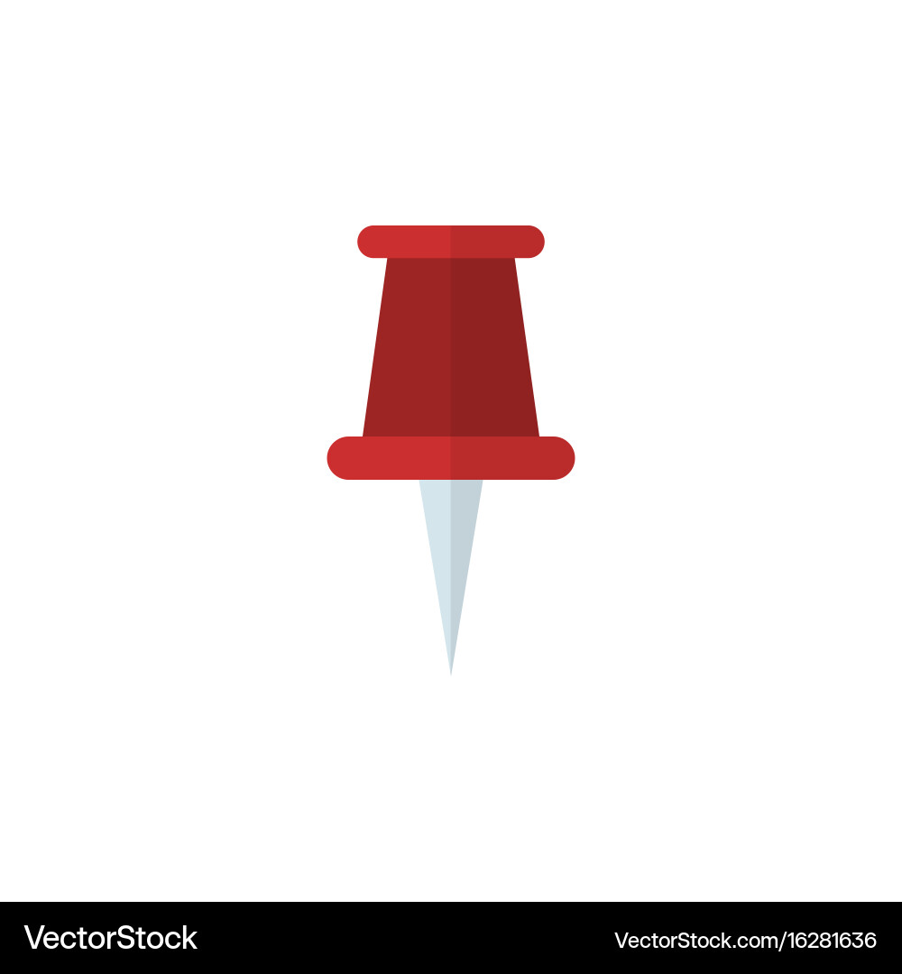 Isolated pin flat icon pushpin element can vector image